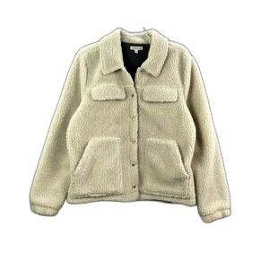 Toad&Co Sherpa Jacket Womens‎ Large Flap Pockets Snap Front Winter Academia Surf